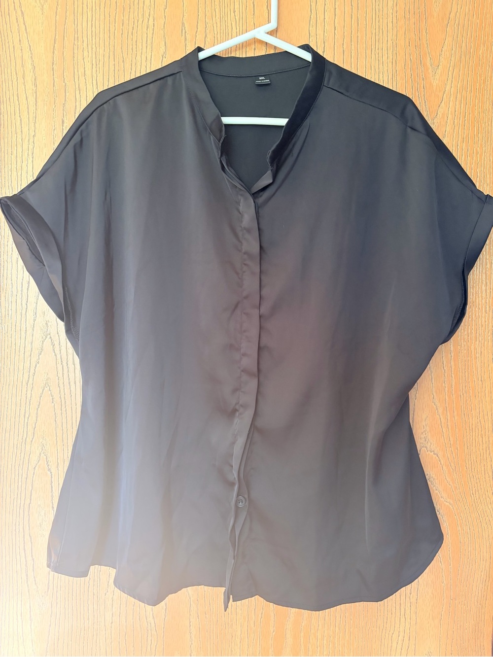 Classic Black Women's Blouse - Minimal Collar